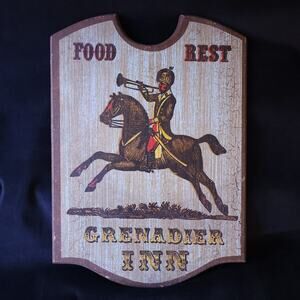 Vintage Rare England Tavern Grenadier Inn Food Rest Lodging Wall Horse Pub Sign